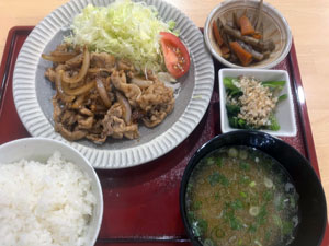 豚バラ生姜焼き定食